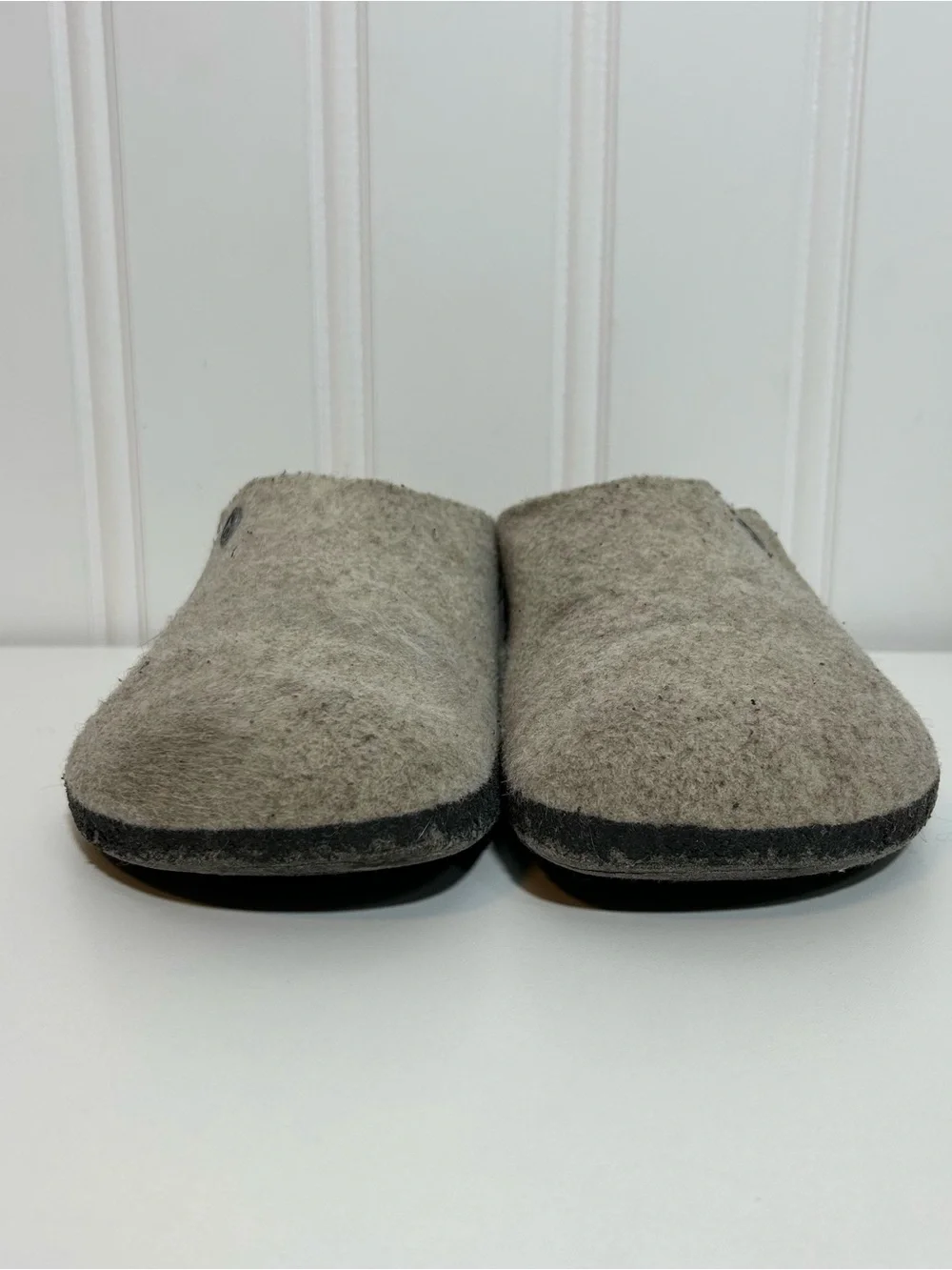 Birkenstock zermatt Gray Felt Clog Slippers